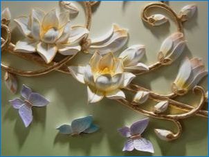 Kvetina BAS-reliéf - nápady krásne steny dekorácie