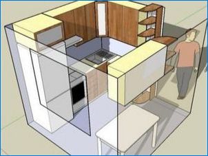 Kuchyňa Veľkosť 5 KV. m v Khrushcheve: Dizajn, dizajn a organizácia priestoru