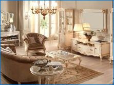 Talianska obývacia izba Nábytok: elegancia v rôznych štýloch