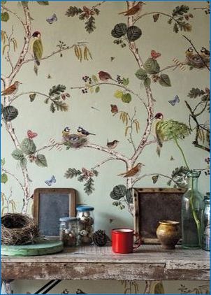 Tapety s vtákmi v interiéri