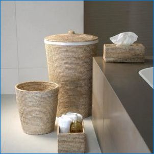 Prútené koše pre bielizeň - dôležitý detail v interiéri kúpeľne