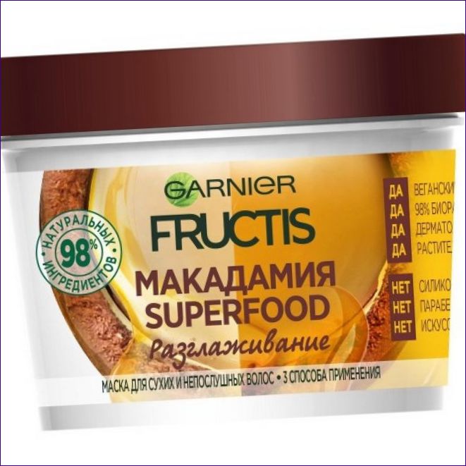 GARNIER SuperFood Macadamia maska 3 v 1 na veľmi suché a nepoddajné vlasy