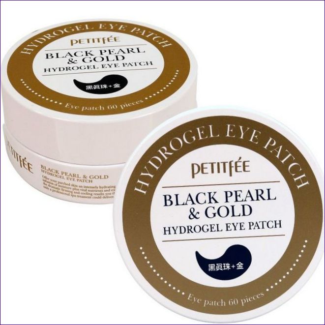 Petitfee Black Pearl Hydrogelová náplasť na oči s bio-časticami a čiernym perlovým zlatom
