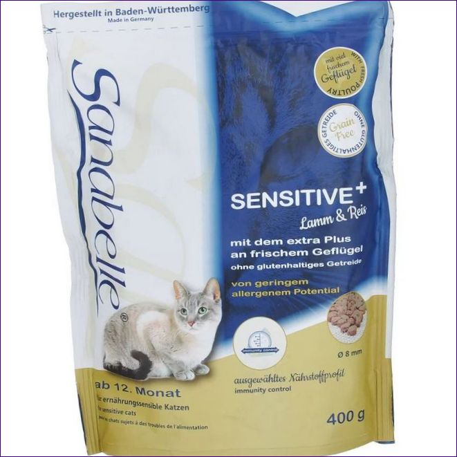 Sanabelle krmivo pre mačky pre citlivé trávenie, s jahňacím mäsom