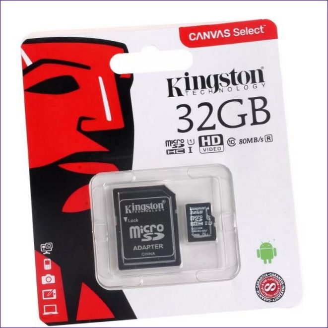 KINGSTON CANVAS SELECT MICROSDHC CLASS 10 UHS-I U1 32GB + SD ADAPTÉR (SDCS32GB).webp