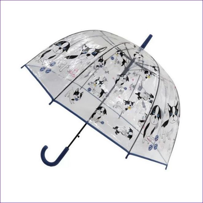 Dáždnik s trstinou MIKHIMICHI Puppies, námornícka modrá, detský
