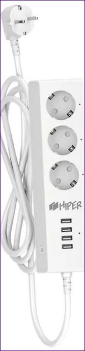HIPER IoT PS34, 3 zásuvky, w / c, 10A / 2500W